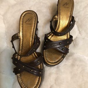 J Vincent Brown sandals with stud accents